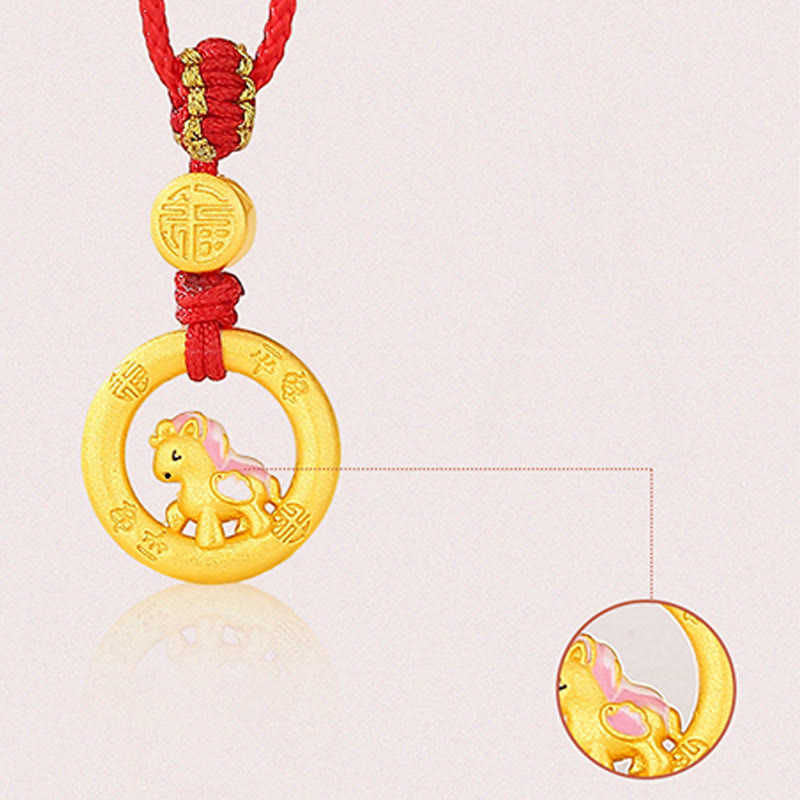 Buddha Stones 925 Sterling Silver Year Of The Horse Peace Buckle Balance String Couple Bracelet - image 17