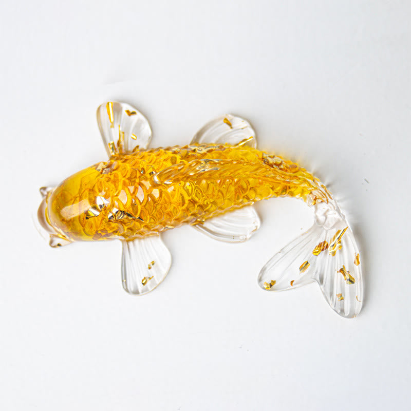 Buddha Stones Koi Fish Crystal Chip Epoxy Resin Luck Decoration  - Citrine(60*40*20mm) - image 4