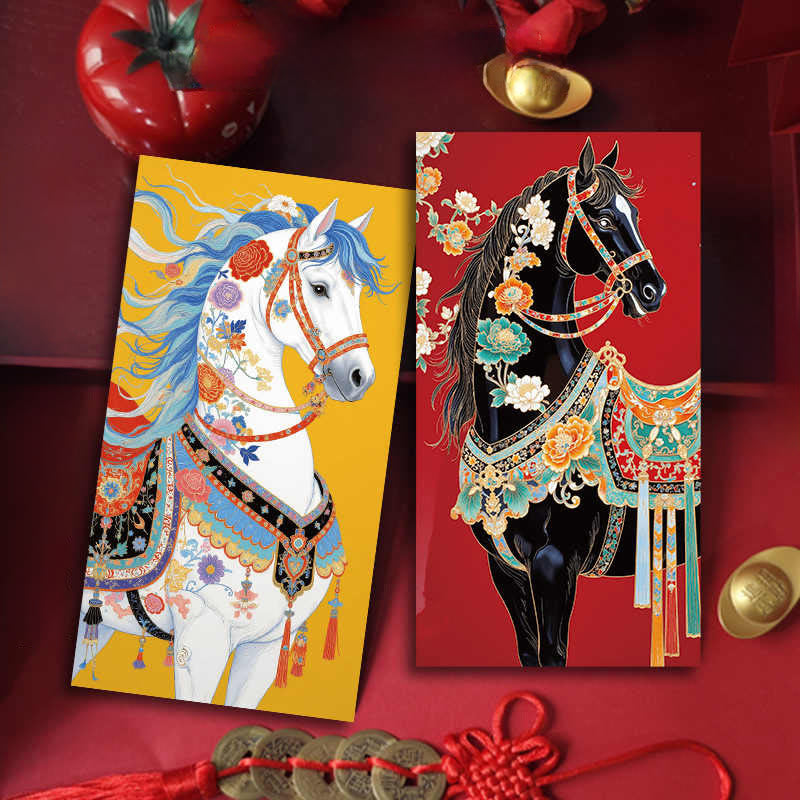 Buddha Stones 6pcs Colorful Chinese Red Envelope Year Of The Horse 2026 New Year - image 2