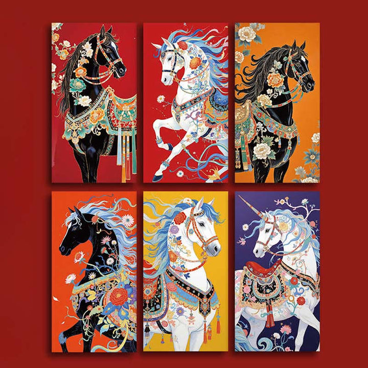 Buddha Stones 6pcs Colorful Chinese Red Envelope Year Of The Horse 2026 New Year - 6Pcs Chinese Red Envelope(16.8*8.8cm) - image 1
