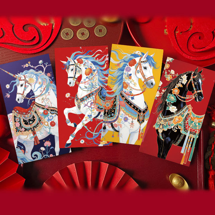 Buddha Stones 6pcs Colorful Chinese Red Envelope Year Of The Horse 2026 New Year - image 14