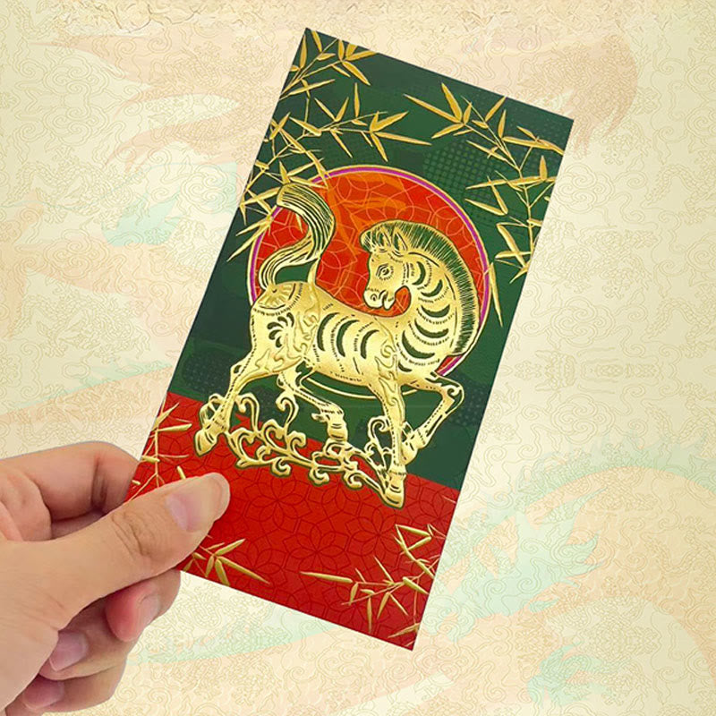 Buddha Stones 6pcs Multi-Color Chinese Red Envelope Get Rich Year Of The Horse 2026 New Year - image 12