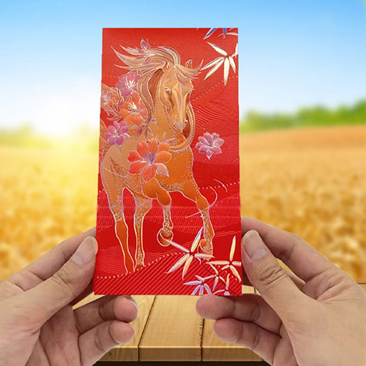 Buddha Stones 6pcs Multi-Color Chinese Red Envelope Get Rich Year Of The Horse 2026 New Year - image 23