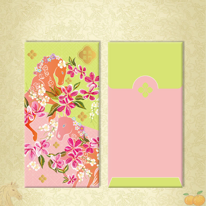 Buddha Stones 6pcs Multi-Color Chinese Red Envelope Get Rich Year Of The Horse 2026 New Year - 6Pcs Prosperity fills your home - image 1