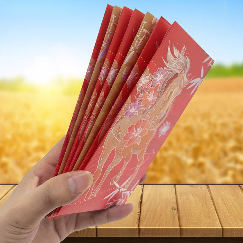 Buddha Stones 6pcs Multi-Color Chinese Red Envelope Get Rich Year Of The Horse 2026 New Year - image 23