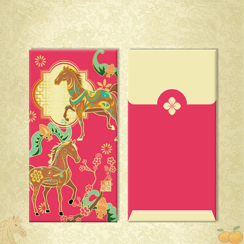 Buddha Stones 6pcs Multi-Color Chinese Red Envelope Get Rich Year Of The Horse 2026 New Year - 6Pcs Success comes quickly - image 14