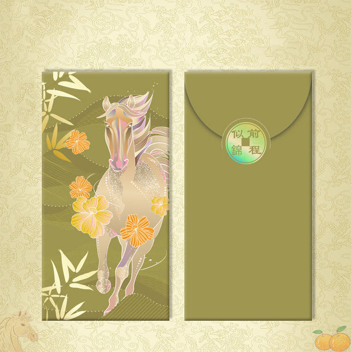 Buddha Stones 6pcs Multi-Color Chinese Red Envelope Get Rich Year Of The Horse 2026 New Year - 6Pcs Bright and successful future - image 15