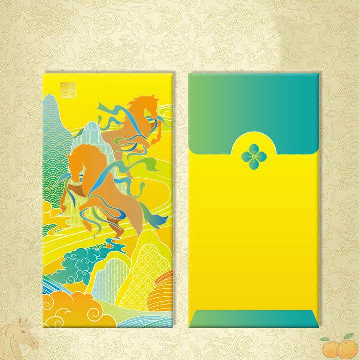 Buddha Stones 6pcs Multi-Color Chinese Red Envelope Get Rich Year Of The Horse 2026 New Year - 6Pcs Mighty power and great progress - image 17