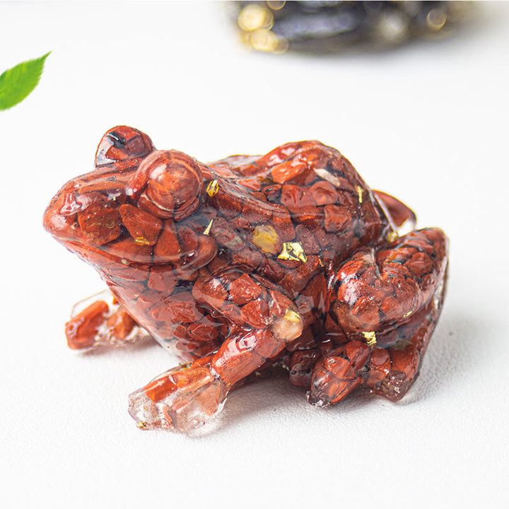 Buddha Stones Crystal Drip Resin Small Frog Passion Decoration Statue - image 4