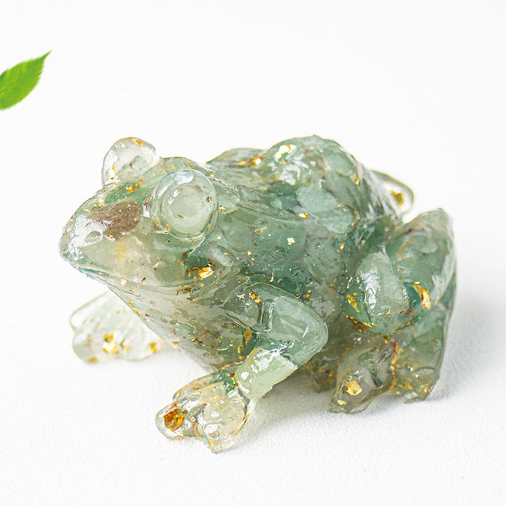 Buddha Stones Crystal Drip Resin Small Frog Passion Decoration Statue - image 12