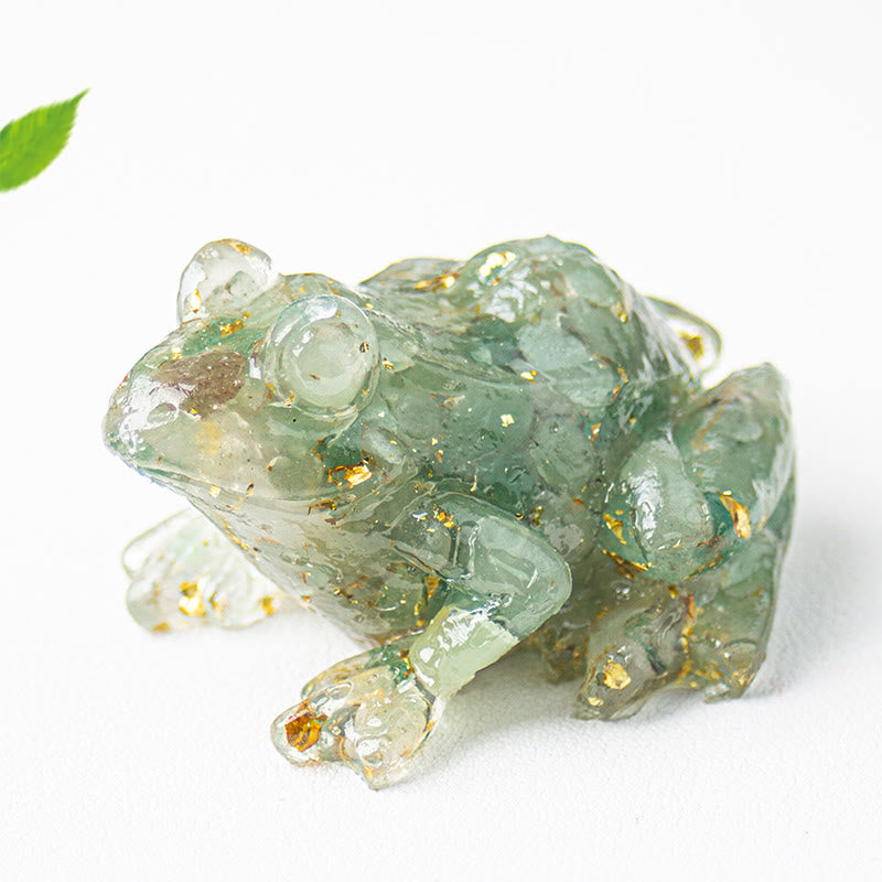 Buddha Stones Crystal Drip Resin Small Frog Passion Decoration Statue - image 12