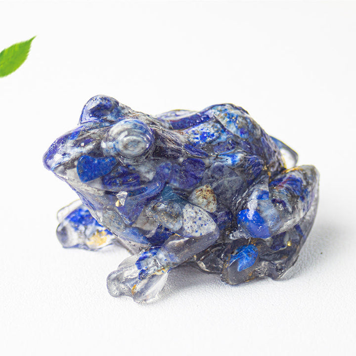 Buddha Stones Crystal Drip Resin Small Frog Passion Decoration Statue - image 15