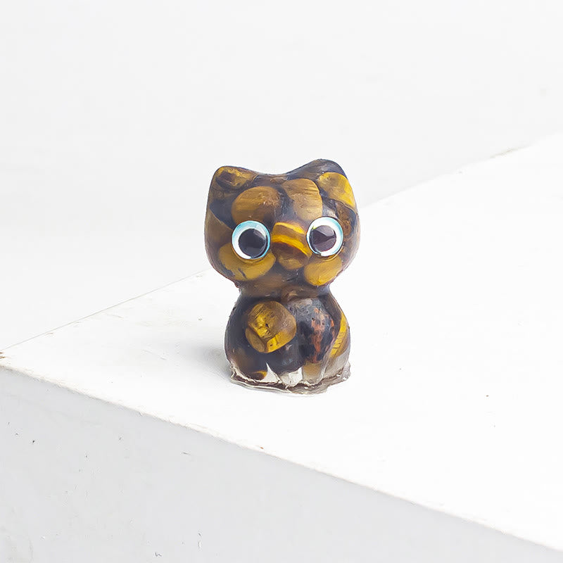 Buddha Stones Crystal Drip Resin Small Cat Purification Decoration Statue - image 10