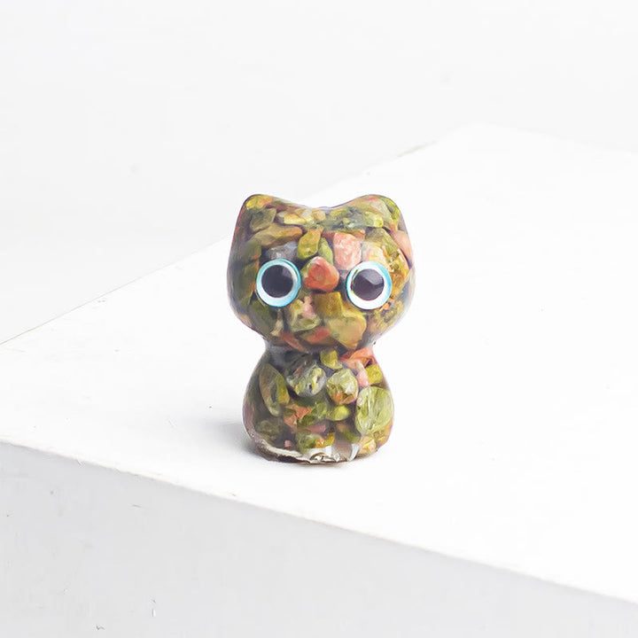 Buddha Stones Crystal Drip Resin Small Cat Purification Decoration Statue - image 22