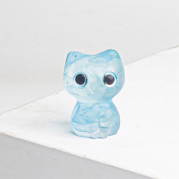 Buddha Stones Crystal Drip Resin Small Cat Purification Decoration Statue - image 16