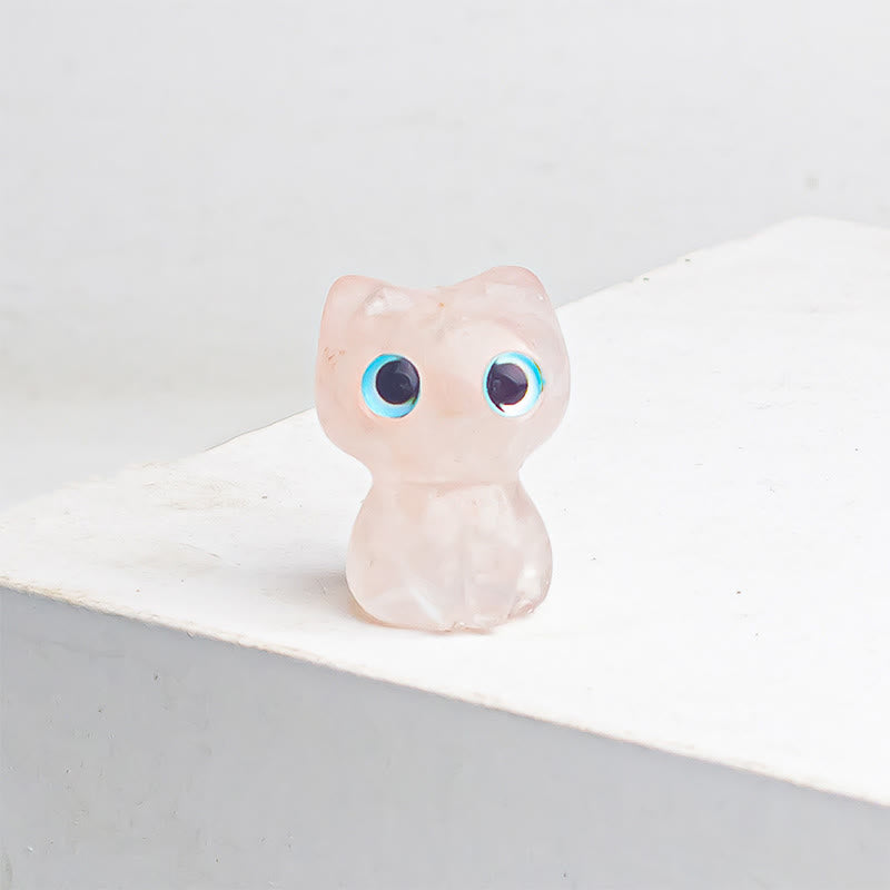 Buddha Stones Crystal Drip Resin Small Cat Purification Decoration Statue - image 13
