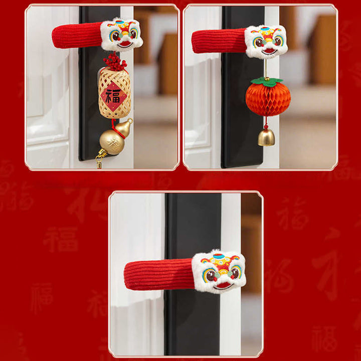 Buddha Stones Year of the Horse Dancing Lion Fu Character Door Handle Blessing Decoration - image 10