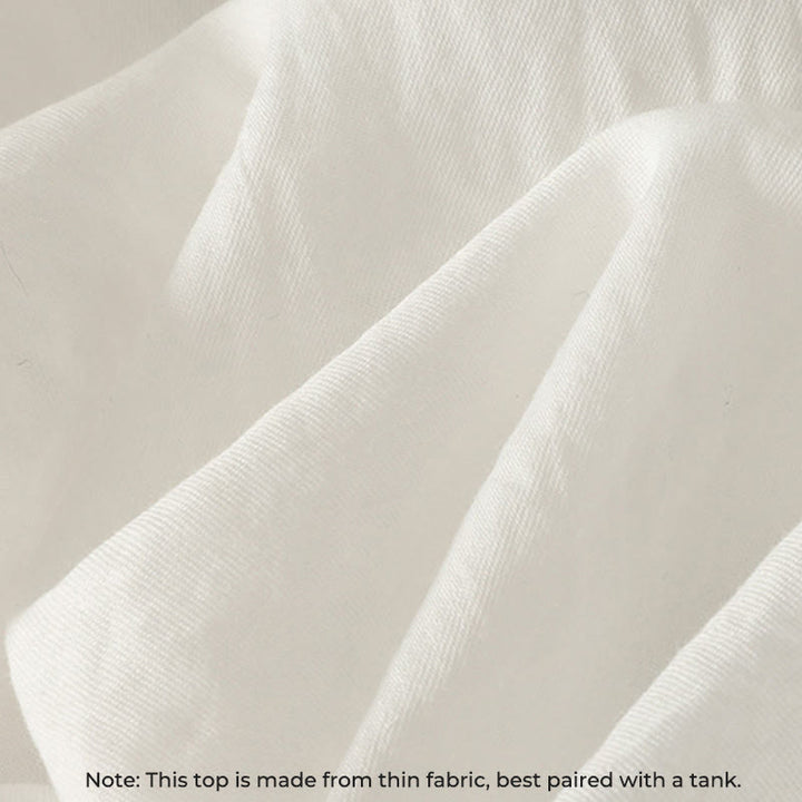 Buddha Stones White Buttons Ruffled Long Sleeve Women's Cotton Shirt - image 8