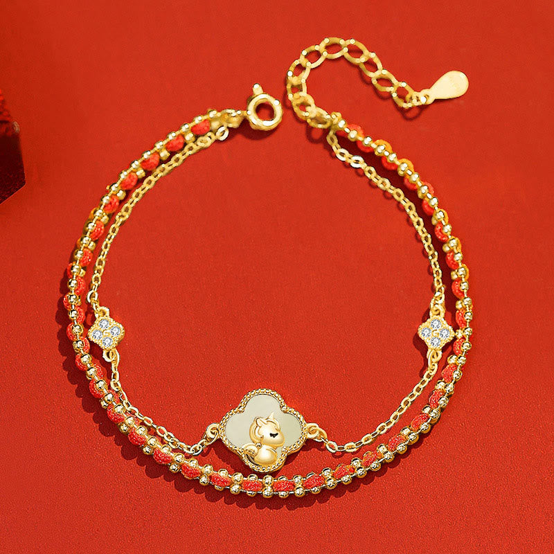 Buddha Stones 925 Sterling Silver Year Of The Horse Red Agate Hetian Jade Confidence Bracelet - Hetian Jade(Wrist Circumference: 14-18cm) - image 9