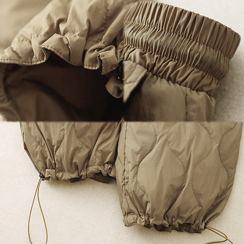 Buddha Stones Winter Curved Lines Warm Women's Ankle-length Pants With Pockets - image 7