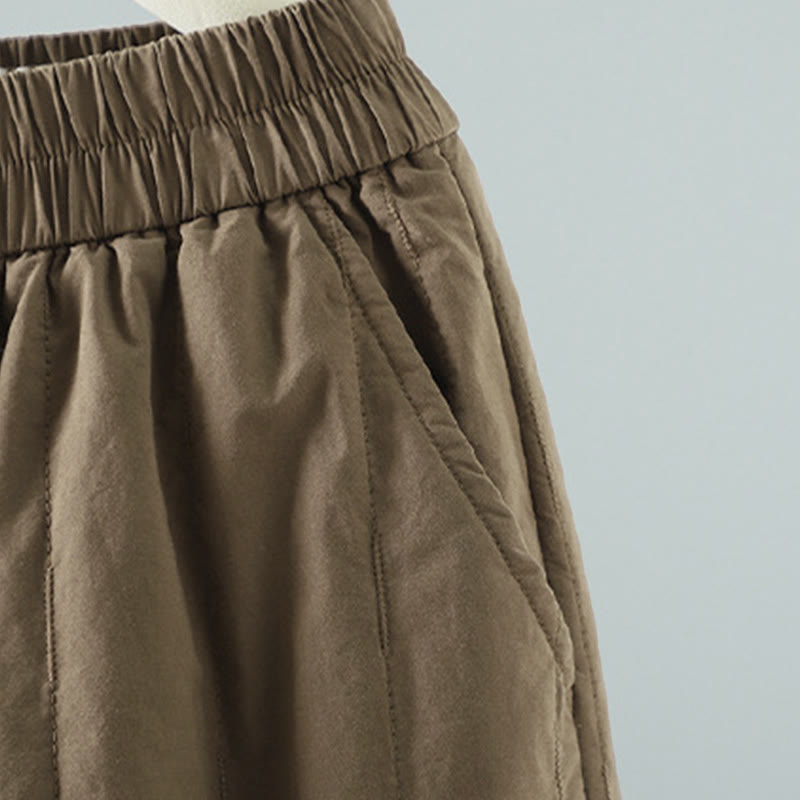 Buddha Stones Straight Lines Stripes Cotton Fleece-Lined Women's Harem Pants With Pockets - image 2