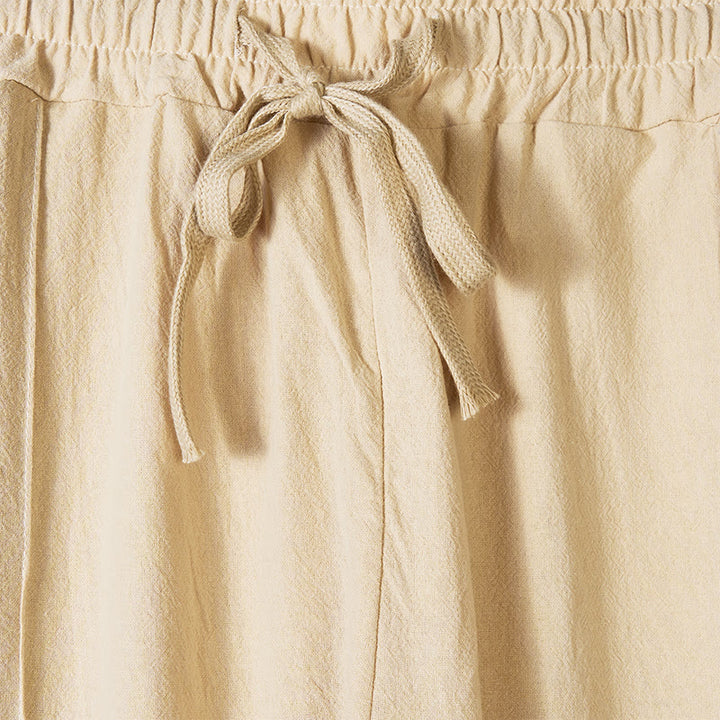 Buddha Stones Solid Color Side Buttons Men's Cotton Pants With Pockets - image 1