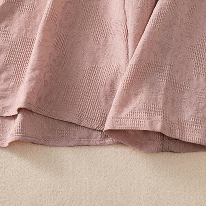 Buddha Stones Fall Embroidery Asymmetrical Design Frog-Button Women's Cotton Long Sleeve Shirt - image 22