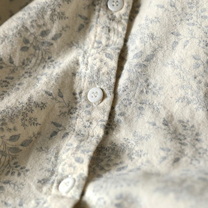 Buddha Stones Fall Floral Print Design Buttons Women's Cotton Long Sleeve Shirt - image 5