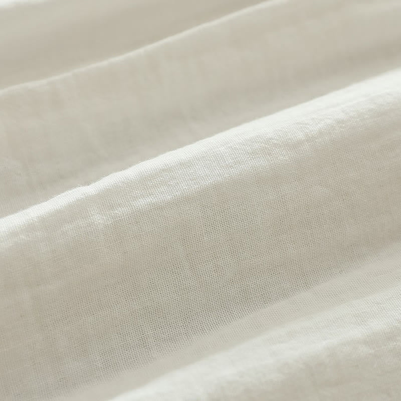 Buddha Stones Fall White Colorful Floral Embroidery Buttons Women's Cotton Long Sleeve Shirt - image 13