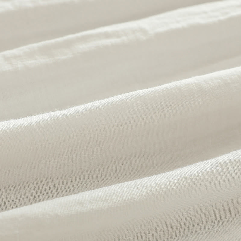 Buddha Stones Fall White Geometric Embroidery Buttons Women's Cotton Long Sleeve Shirt - image 13