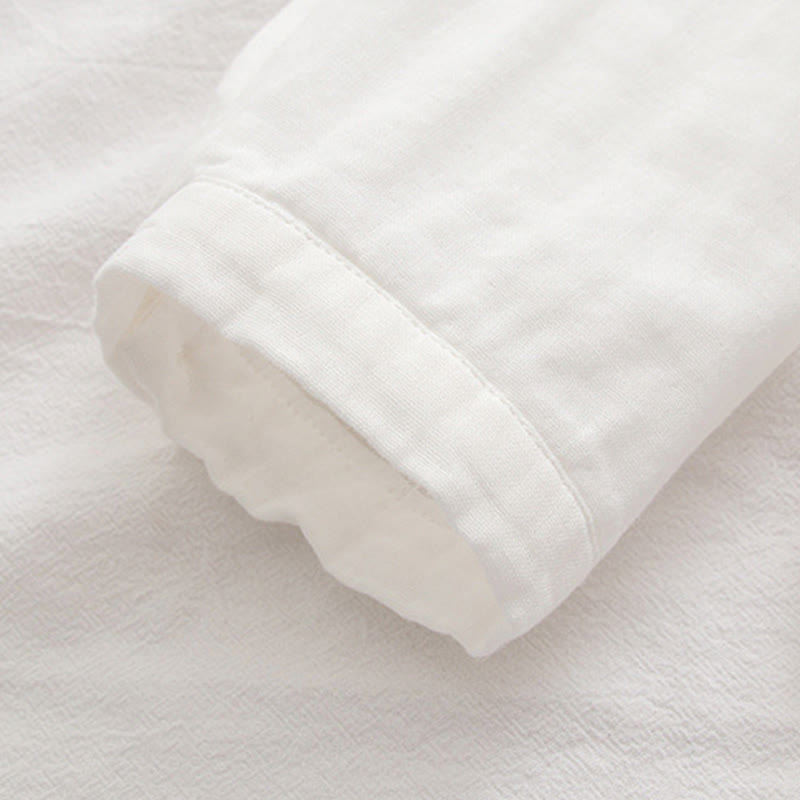 Buddha Stones Fall Pink Plum Blossoms Embroidery Buttons Women's Cotton Long Sleeve Shirt - image 11