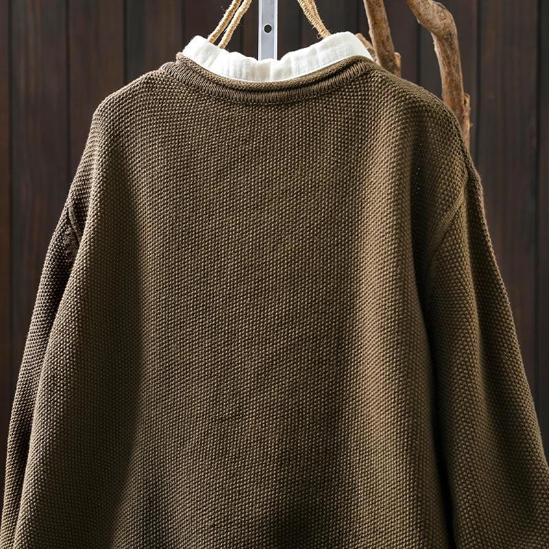 Buddha Stones Fall Floral Buttons Cotton Women's Long Sleeve Knitted Cardigan Sweater - image 7