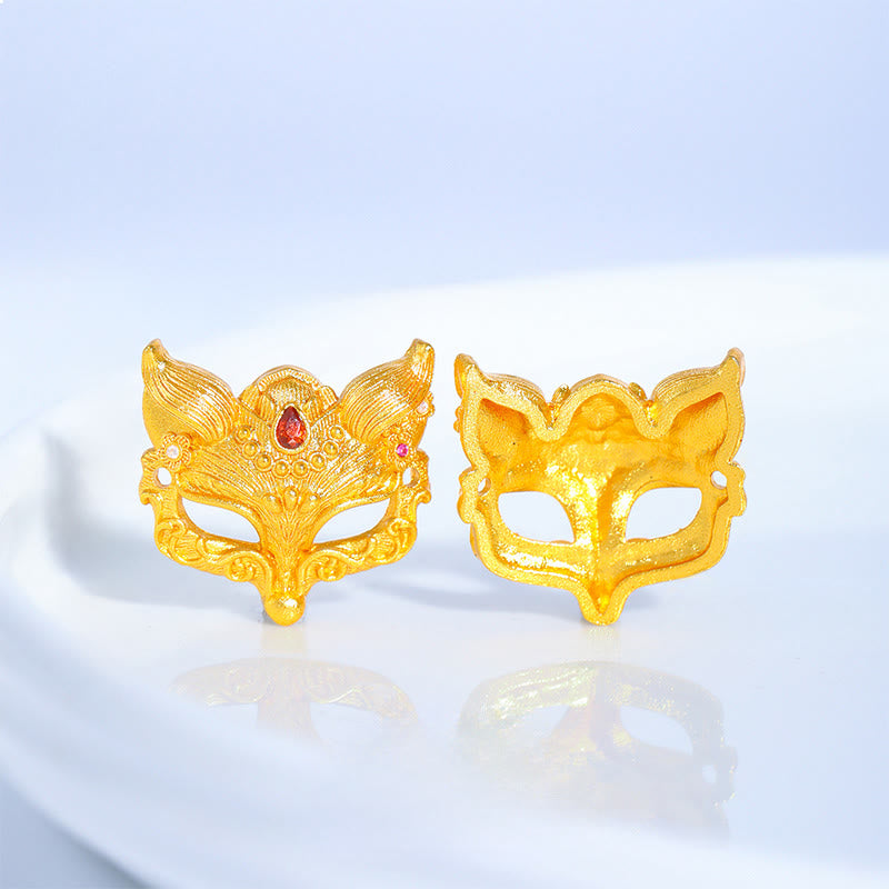 Buddha Stones 24k Gold Plated Brass Fox Bell Charm Fu Character Woven Purple String Luck Bracelet - image 4