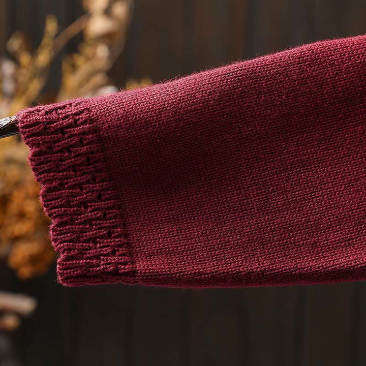 Buddha Stones Fall Lace Buttons Cotton Women's Long Sleeve Knitted Cardigan Sweater With Pockets - image 12