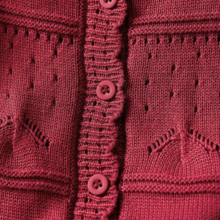 Buddha Stones Fall Lace Buttons Cotton Women's Long Sleeve Knitted Cardigan Sweater With Pockets - image 6