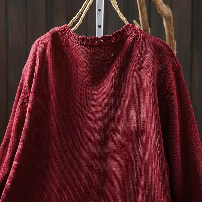 Buddha Stones Fall Lace Buttons Cotton Women's Long Sleeve Knitted Cardigan Sweater With Pockets - image 4