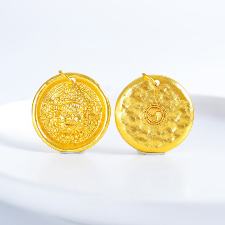 Buddha Stones 24k Gold Plated Brass Yellow Jambhala Prosperity Protection Chain Pendant Necklace - image 6