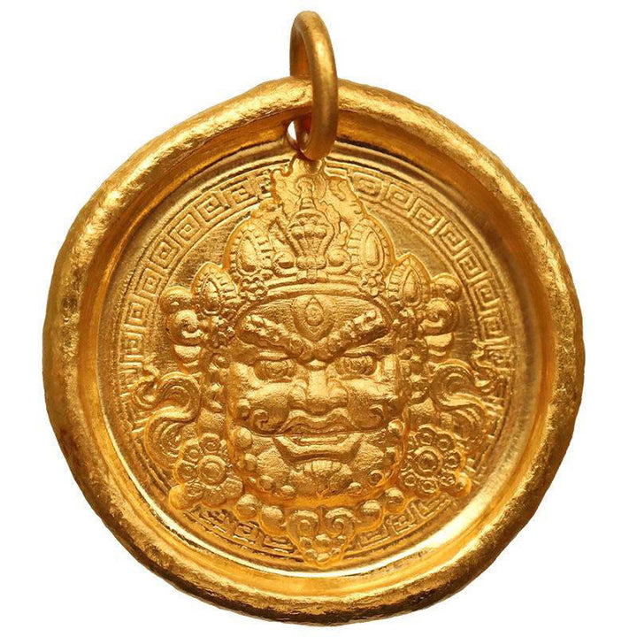 Buddha Stones 24k Gold Plated Brass Yellow Jambhala Prosperity Protection Chain Pendant Necklace - image 9