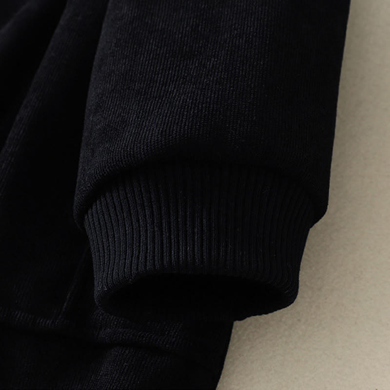 Buddha Stones Winter High Neck Warm Cotton Women's Long Sleeve Midi Dress With Pockets - image 23