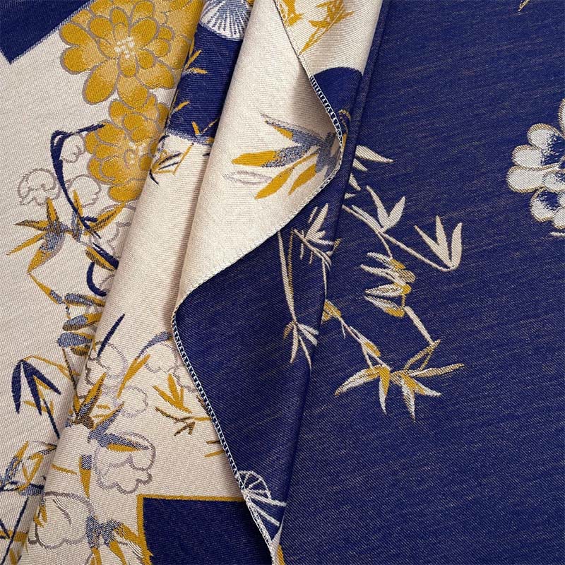 Buddha Stones Winter Fan Bamboo Peony Flowers Pattern Cozy Scarf Shawl - image 3