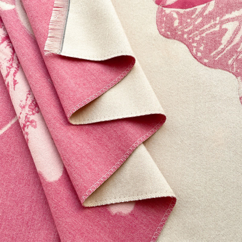 Buddha Stones Winter Stork Birds Lotus Flowers Leaves Pattern Soft Scarf Shawl - image 7