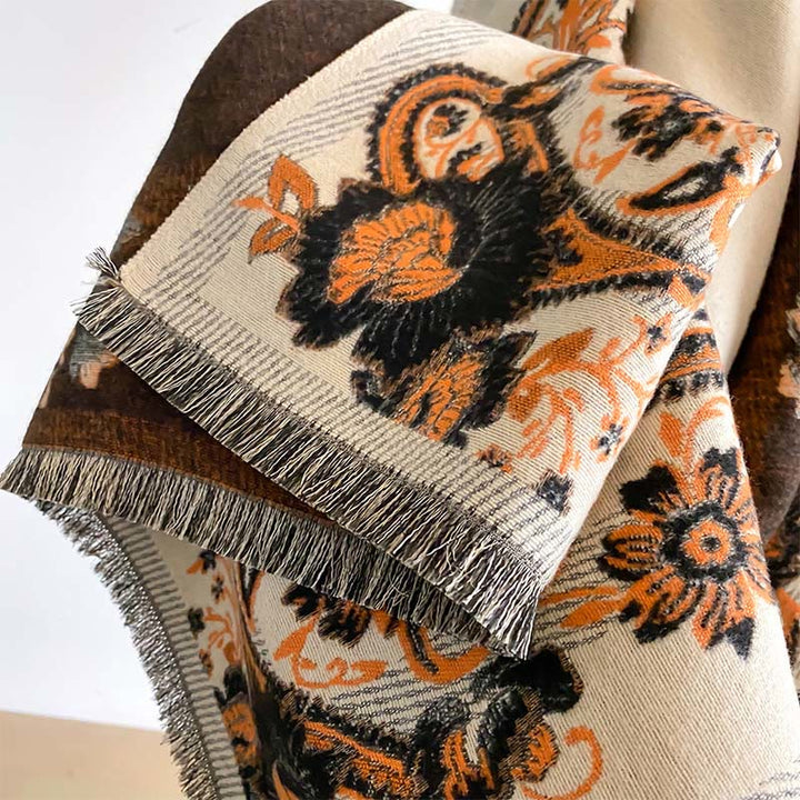 Buddha Stones Fall Cashew Flower Vines Pattern Warm Cozy Scarf Shawl - image 13