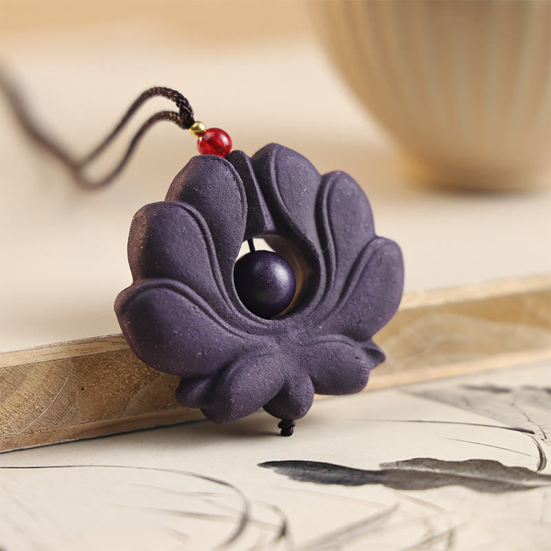 Buddha Stones Fox Mask Butterfly Taotie Peace Buckle Fortune Necklace Pendant - Flower - image 6