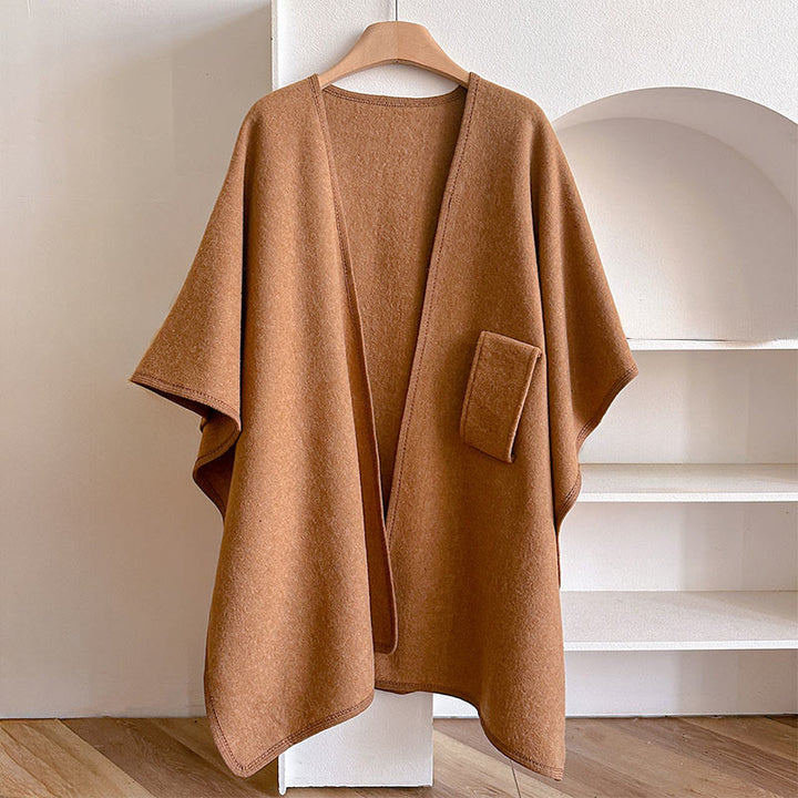 Buddha Stones Winter Solid Color Warm Cozy Split Scarf Shawl - image 4