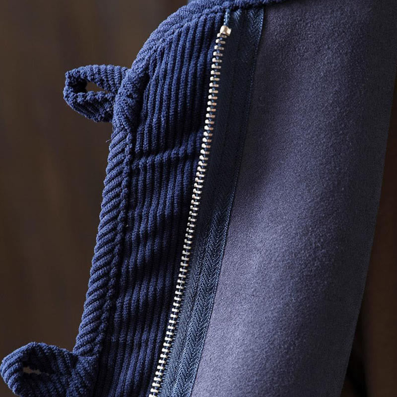 Buddha Stones Winter Zipper Buttons Long Sleeve Thermal Warm Cotton Women's Jacket With Pockets - image 11