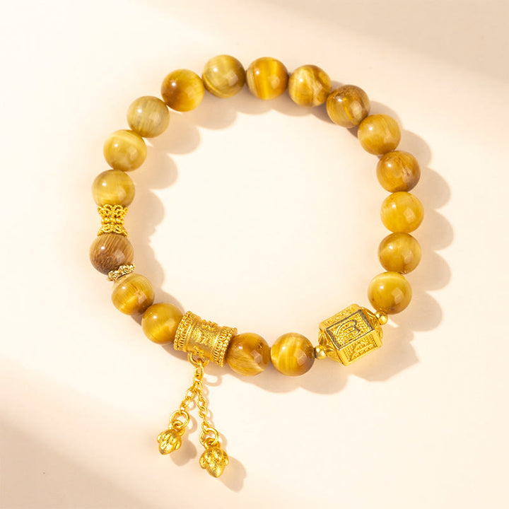 Buddha Stones Various Tiger Eye Alloy Balance Bracelet - Golden Tiger Eye(Wrist Circumference: 16-18cm) - image 11