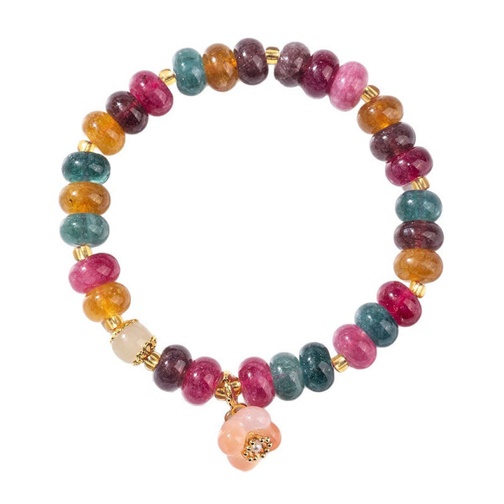 Buddha Stones Tourmaline Yanyuan Agate Peach Blossoms Love Bracelet - image 1