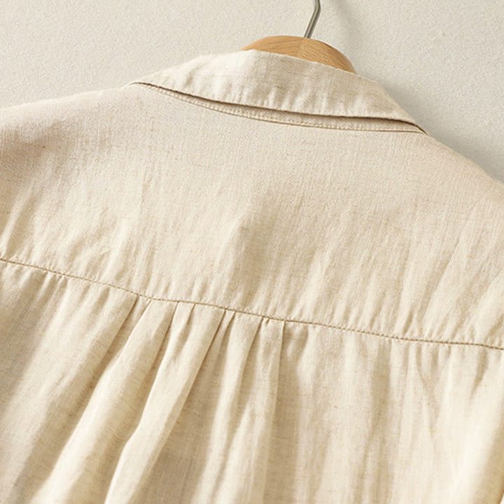 Buddha Stones Spring Embroidered Flower Long Sleeve Women's Buttons Shirt - image 4