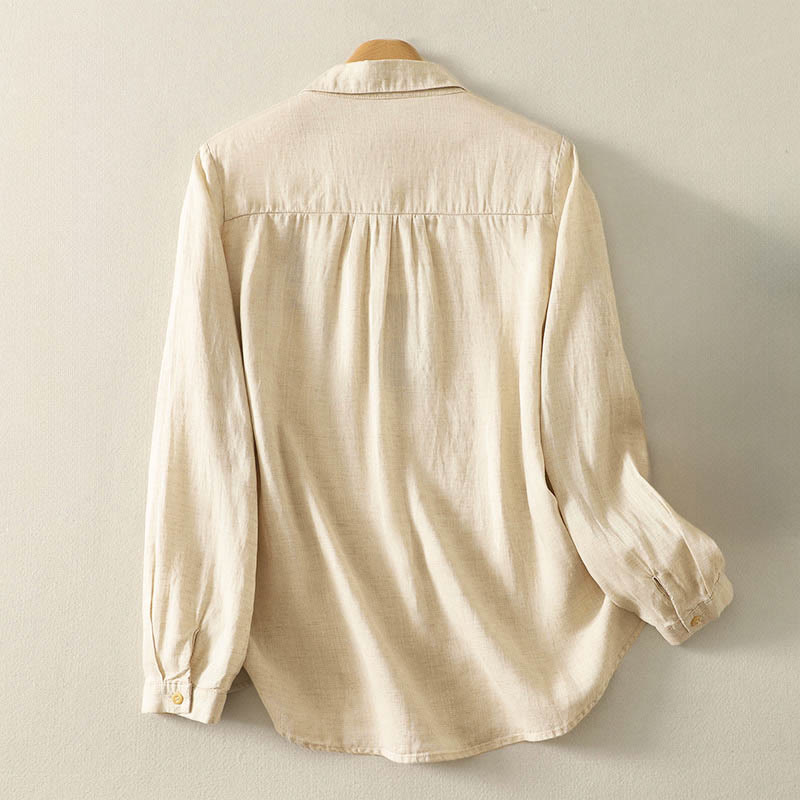 Buddha Stones Spring Embroidered Flower Long Sleeve Women's Buttons Shirt - image 2