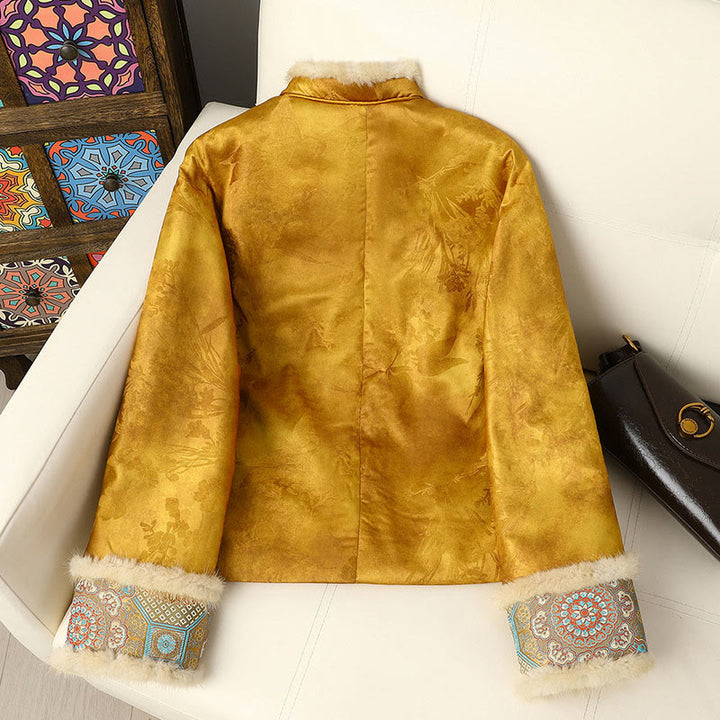 Buddha Stones Frog-Button Traditional Chinese Patterns Women's Long Sleeve Thickened Jacket  - image 1